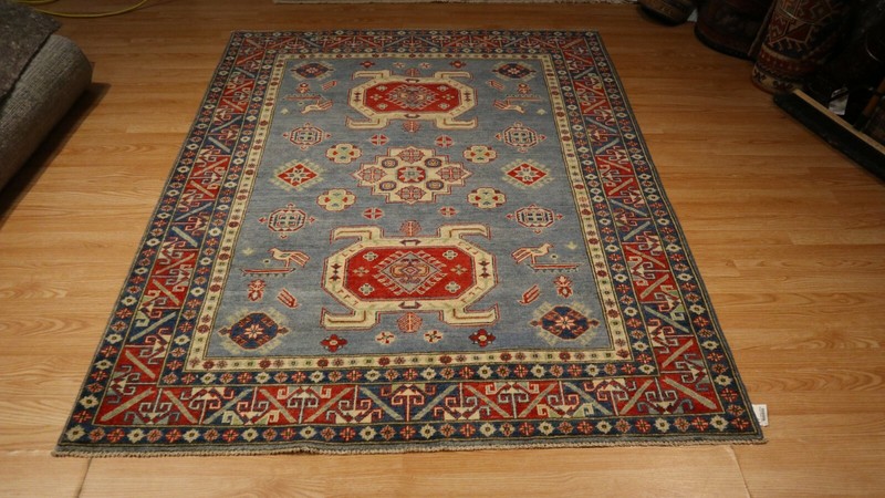 5x7 AFGHAN-REFUGEE CAUCASIAN VEGETABLE DYE HANDMADE-KNOTTED WOOL RUG 585015 gallery