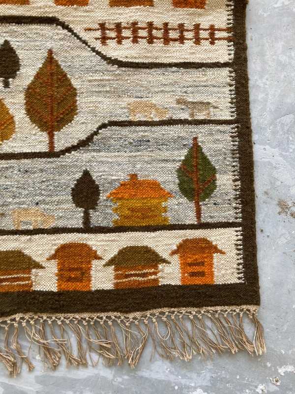 Vintage Traditional Handmade Beautiful Turkish Kilim Floor Rug Carpet 128x68 cm gallery