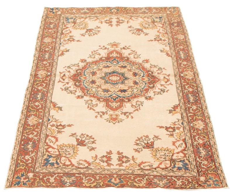 Vintage Traditional Hand-Knotted Area Rug 3'10" x 6'9" Oriental Wool Carpet gallery