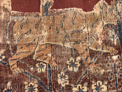 Auth: 17/18th C Antique Mughal Indian Tiger Rug Rare Museum Piece 4×7