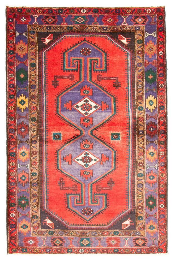 Traditional Vintage Hand-Knotted Area Rug 4'6" x 6'11" Oriental Wool Carpet