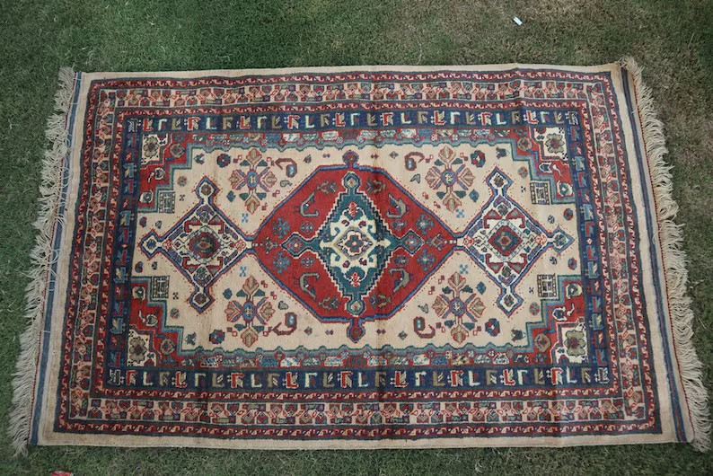 Vintage Stunning Kazak Caucasian Carpet, Gorgeous Kazak Caucasus Carpet gallery