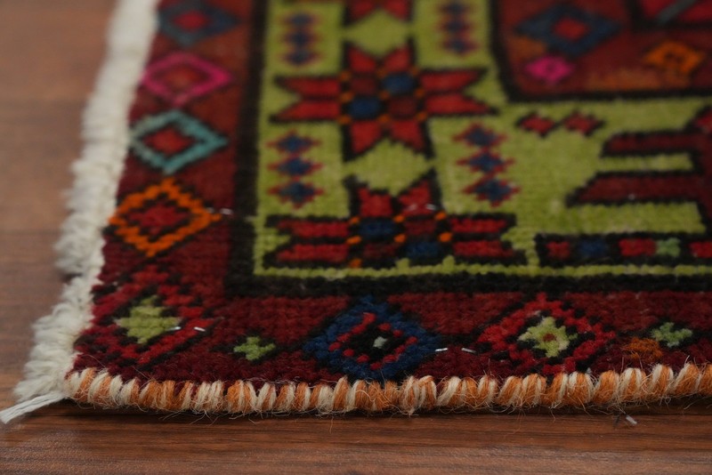 Red Wool Vintage Hand-knotted Tribal Traditional 11 ft Runner Rug 4x11 Carpet gallery