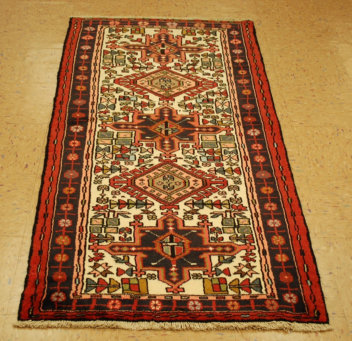 NATURAL WOOL Old Oriental Rugs,Hand Woven,knotted size Approximately2'10" × 6'1" gallery