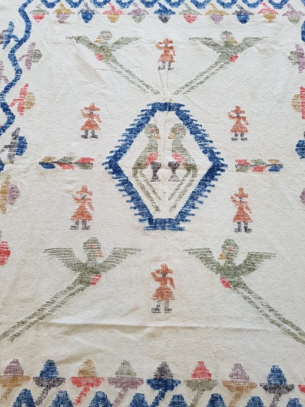 Vintage Handmade Traditional Beautiful Afghani Kilim Floor Rug Carpet 197x143 cm gallery