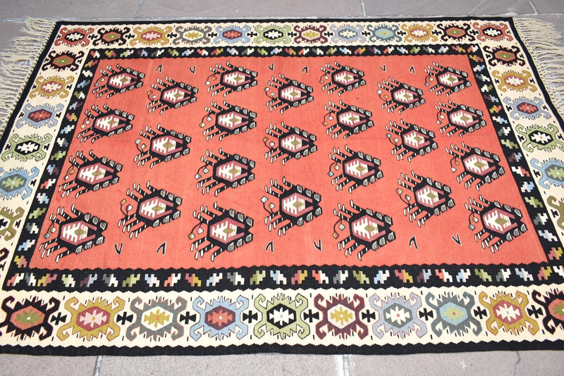 Vintage Sharkoy Rug 55'' x 78'' Flat Woven Sharkoy Kilim Fine Quality Wool Rug gallery