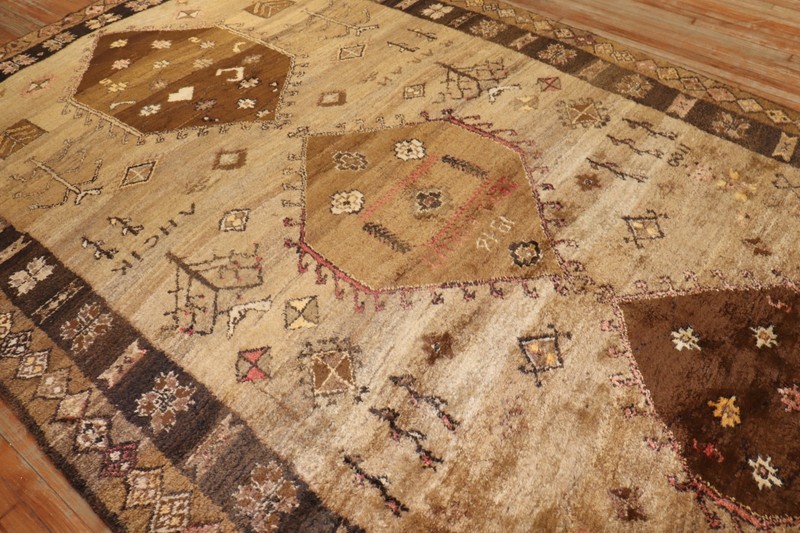 Vintage All Wool Kurdish Kars Geometric Rug Size 8'3'''x12'9'' gallery