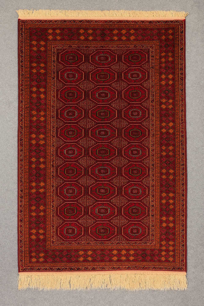 5'3 x 4'2 Vintage Bokhara Hand-Knotted Wool Tribal Rug, Collector Area Rug