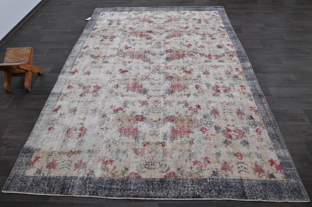 Oushak Turkish Vintage Rug 6x10 Kilim Rug Anatolian Handmade Boho Decor BEIGE