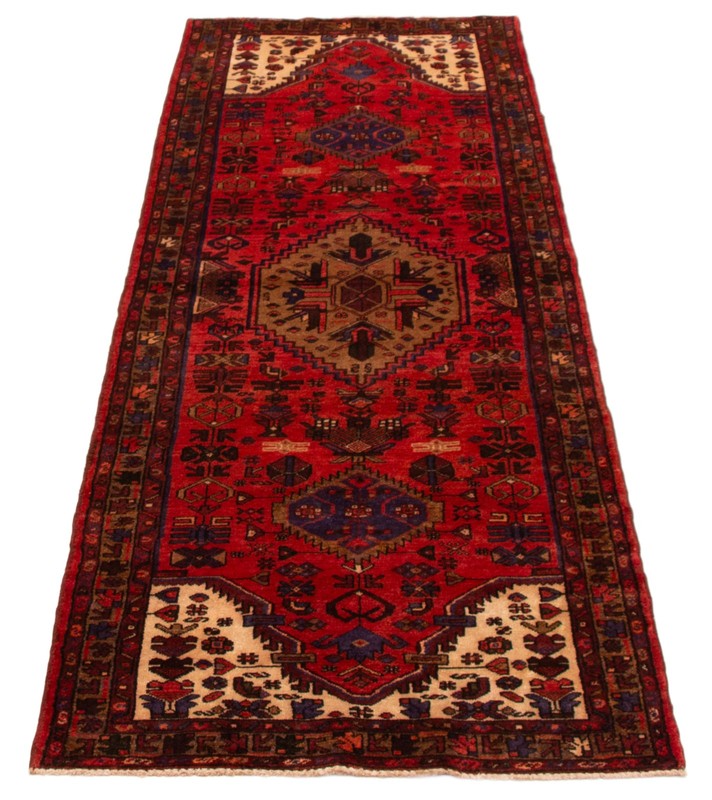 3'4" x 9'5" Vintage Hand-knotted Runner Rug Traditional Oriental Wool Carpet gallery