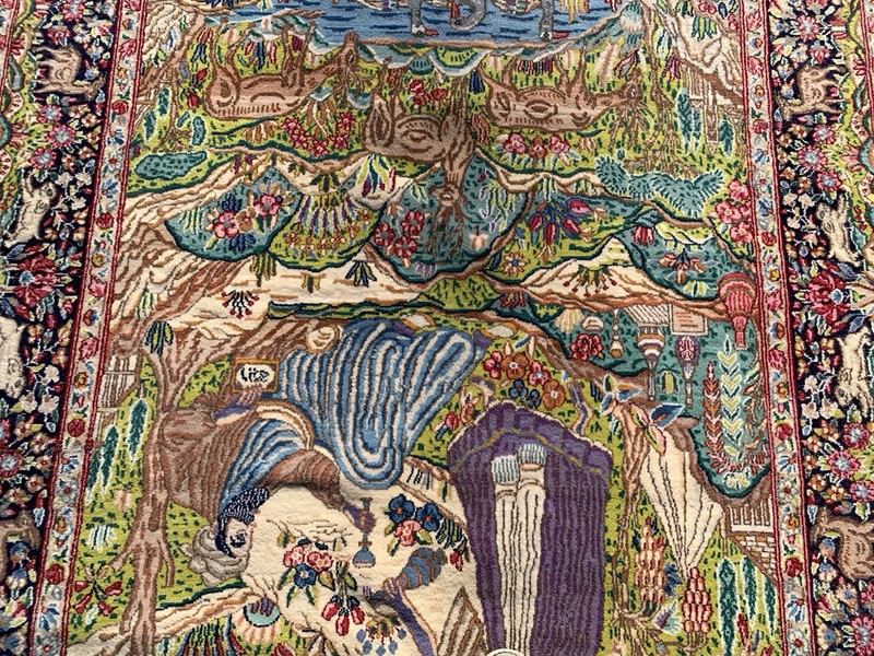 Lavar Pictorial Rug Size 5.1x8.2 Ft Circa 1960’S gallery