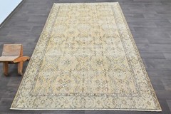 Oushak Turkish Vintage Rug 5×8 Kilim Rug Anatolian Handmade Boho Decor ORANGE