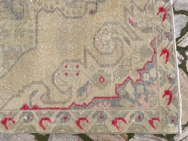 Hand-Knotted Vintage Carpet 5x8 Beige Wool Traditional Area Rug Muted Anatolian gallery