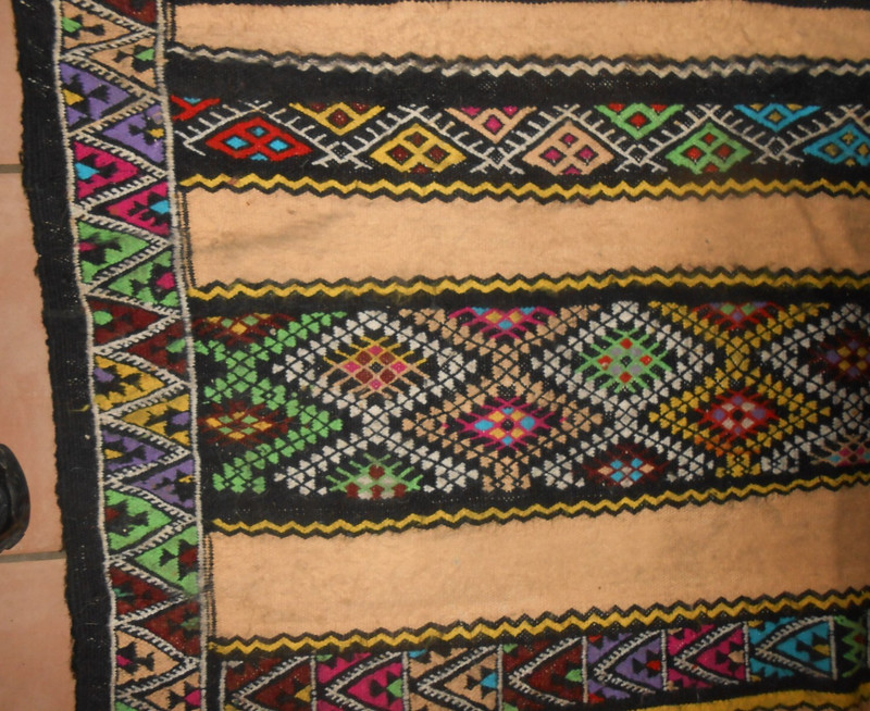 Vintage Berber Rug 1979 Algerian Multicolored Geometrical Handmade Boho Signed gallery