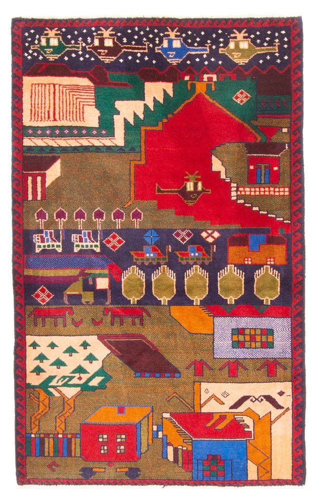 Vintage Hand-Knotted Area Rug 2'11" x 4'11" Traditional Oriental Wool Carpet