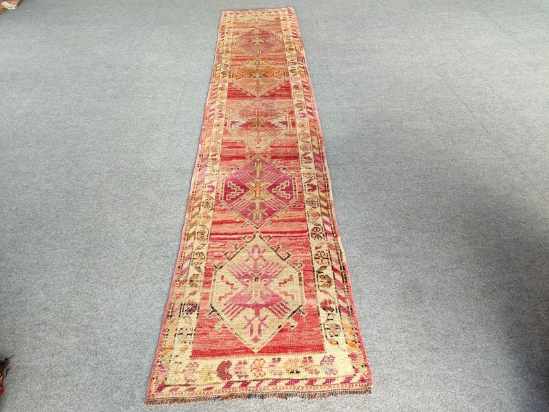 2.8 x 13 Ft, Antique rug 3x13, Turkish runner 3x13 vintage, Tribal Herki rug gallery