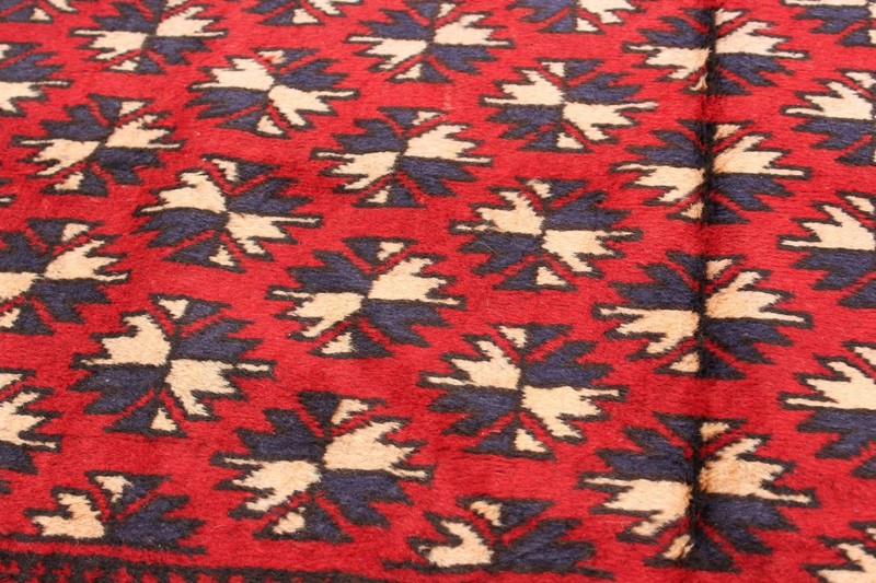 Vintage Red Traditional 4'3" x 6'11" Hand-Knotted Oriental Wool Area Rug gallery