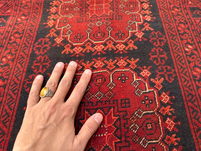 85 x 285 cm Vintage North Side of Afghanistan Turkoman Patnus Gul Runner gallery