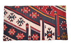 Turkish Kilim Pillow Cover Sofa Rug 13”x23” Decorative Handmade Cushion Cover