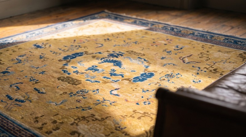 11X11 Antique Chinese Ningxia Wool Area Rug 1750 gallery