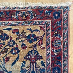 Vintage Rug 3′ 7 x 5′ Gold Hand Knotted Oriental Rug