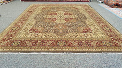 Masterpiece 1940-1950s Vintage Wool Pile Natural Dye Oushak Rug 8x10ft
