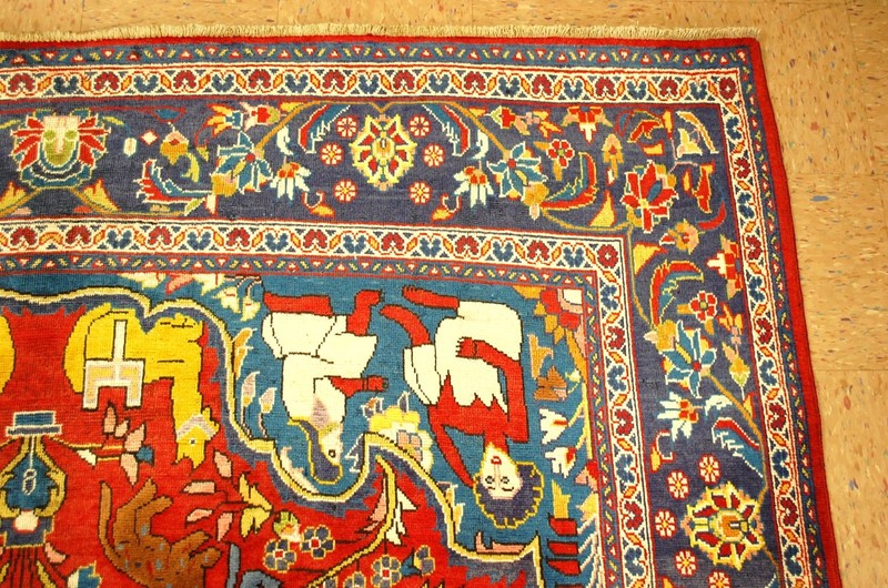 NATURAL WOOL Old Oriental Rugs,Hand Woven,knotted size Approximately 7' 2" x 11' gallery