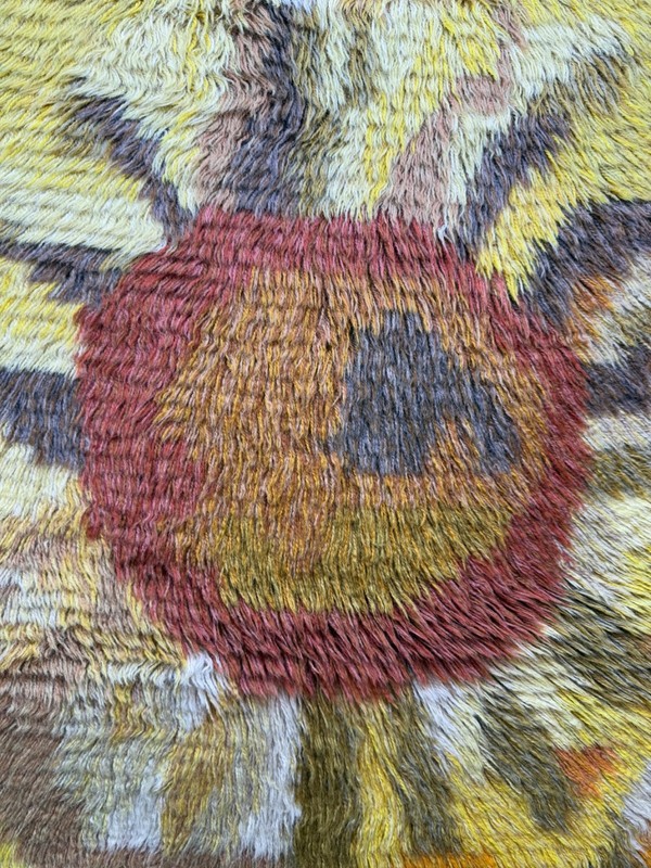 Vintage Fabulous Hand Knotted Swedish Scandinavian Rya Shag Wool Rug Carpet gallery