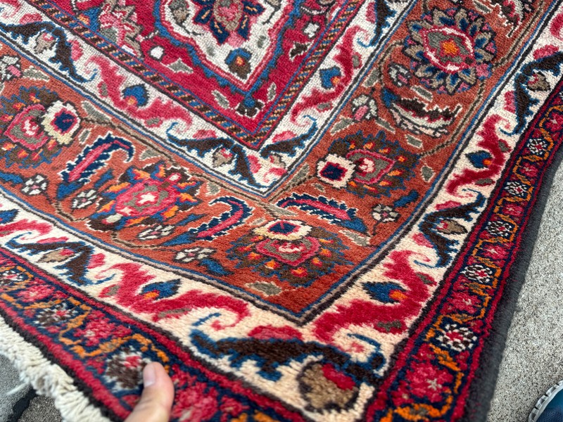 ANTIQUE ORIENTAL RUG 8x11 DARK BROWN BLUE VINTAGE HAND-KNOTTED handmade 9x12 ft gallery