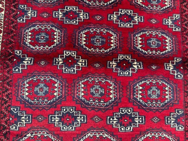 5x8'2 ft Vintage Afghan Turkmen Hand Knotted Wool All Over Bokhara Gul Rug gallery