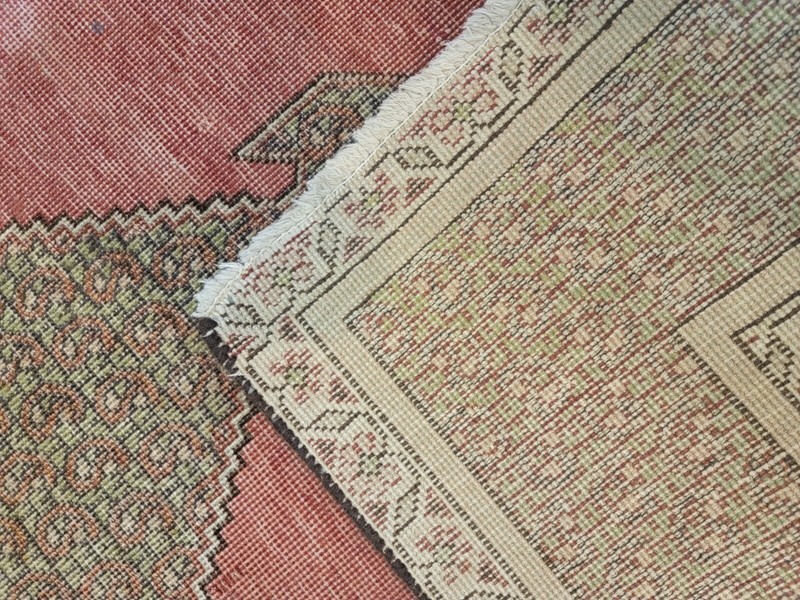 Antique Oriental Hand-Knotted Wool Area Rug Beige/Green 4'x4" x 6'2" gallery