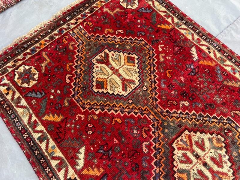 Red Turkish 3x10ft Vintage Hand Knotted Wool Runner Rug Tribal Medallion Carpet gallery