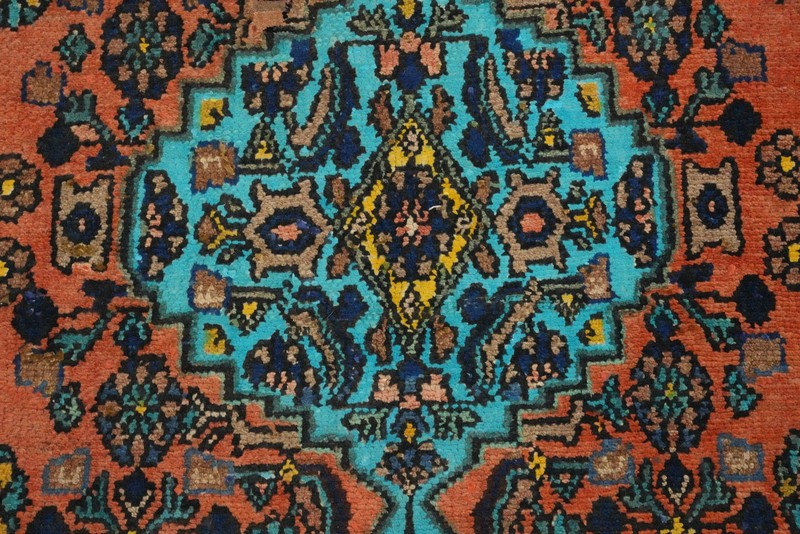 Vintage Handmade Wool Traditional 10' Runner Rug 3x10 ft Hallway Orange Carpet gallery