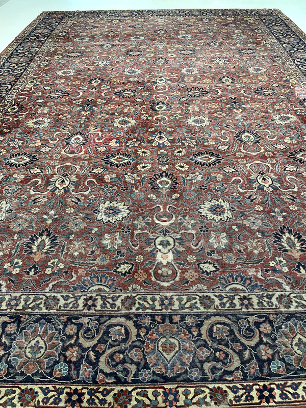 Antique Oriental Hand-Knotted Wool Area Rug Red/Blue/Ivory/Green 11'10" x 17'2" gallery