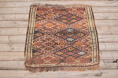 Turkish Kilim Rug 28”x29” Handwoven Kars Mini Kilim 73x75cm Door Mat Chair Rug