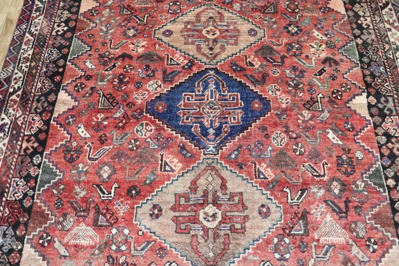 Antique Oriental Qashqai Rug 245x160cm (8’0” x 5’3”) Hand Knotted Tribal Wool gallery