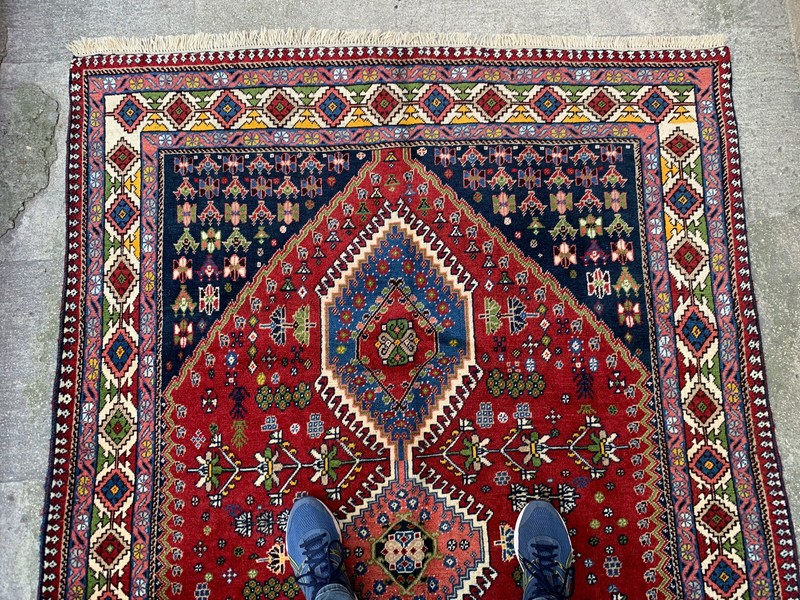 4'11'' x 8'4'' Handmade Carpet Village Rug Organic Rug Natural Carpet.SKU:P1413 gallery