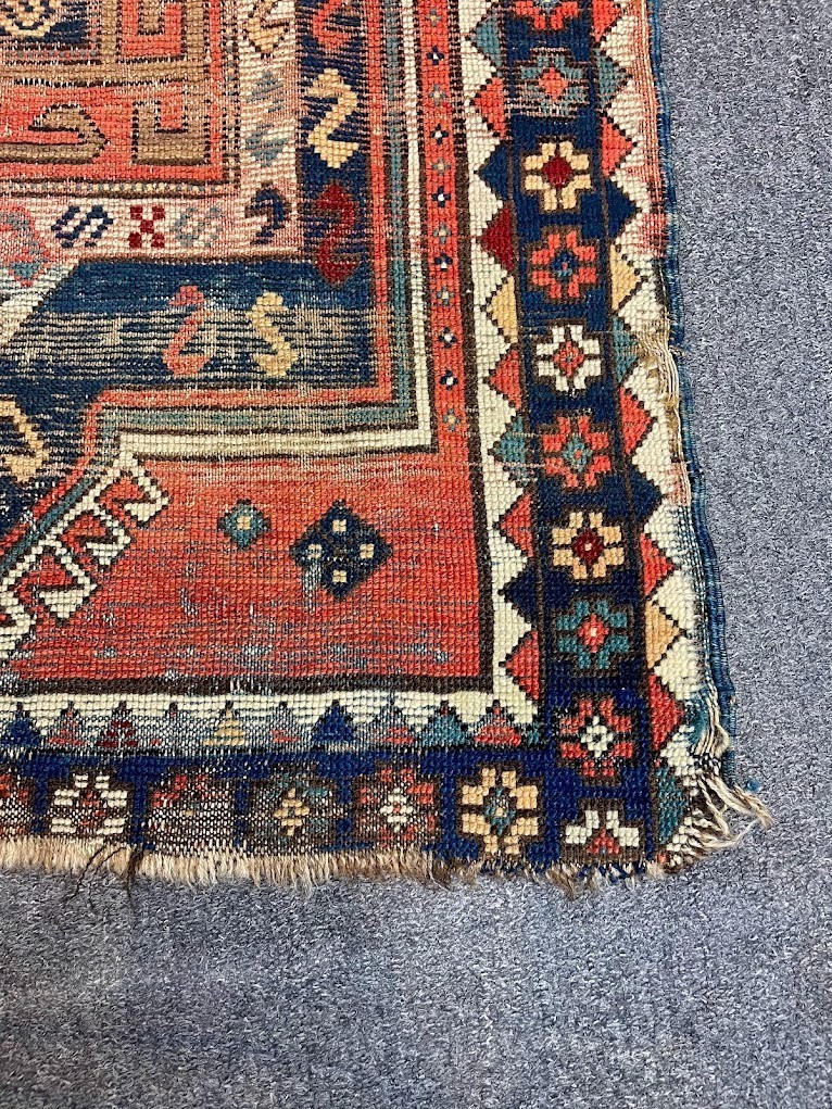ANTIQUE Caucasian Shirvan Rug, Size 3x6, Handwoven Vegetable Dyed Wool gallery
