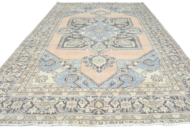Antique Vintage Distressed Oriental Rug Classic Floral Design Carpet 8'6X12'4 ft gallery