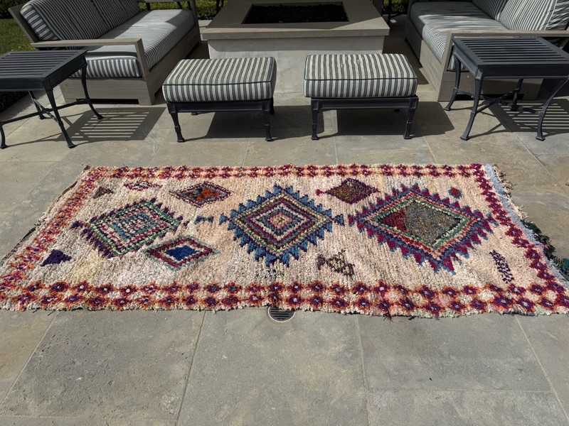 Boucherouite Rug Vintage Rug 8’4” X 3’11” Moroccan gallery