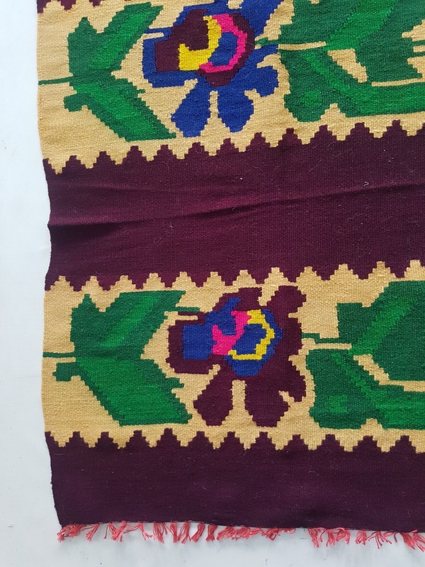 Vintage Handmade Traditional Urban Floral Kilim Floor Rug Carpet 182x69 cm gallery