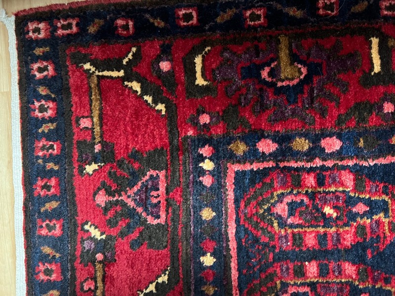 Vintage Oriental Carpet/Runner 100%Wool 10'4" x 3'9" Hand Knotted Vibrant Colors gallery