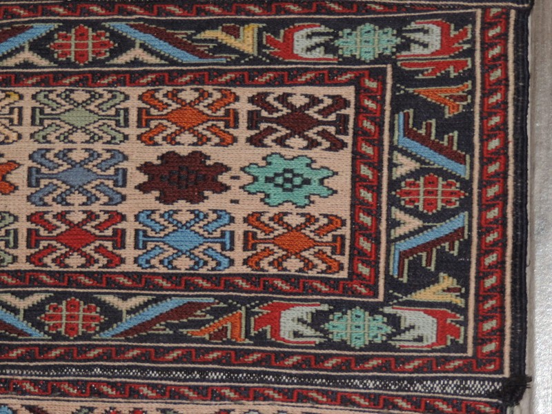2x4ft. Handwoven Caucasian Kilim Sumak Wool Saddlebag gallery