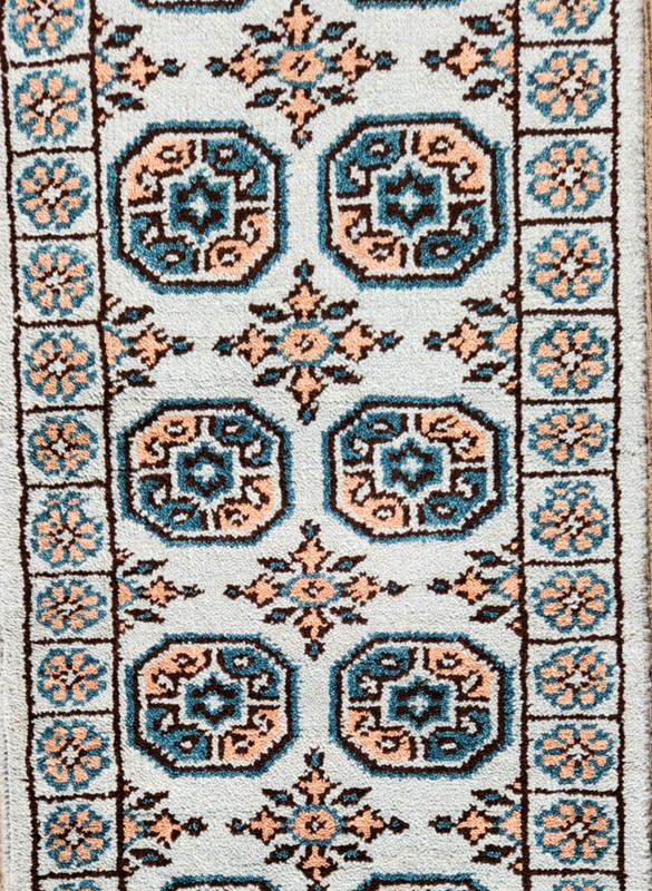 2'1"X8' ANTIQUITY HAND WOVEN CAUCASIAN TURKMAN TRIBAL MUTED BLUE WOOL RUG RUNNER gallery