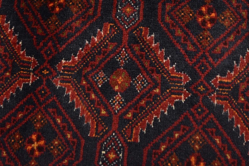 Baloch Rug 3'8'' x 6'9'' Blue Wool Vintage Tribal Hand-Knotted Oriental Carpet gallery