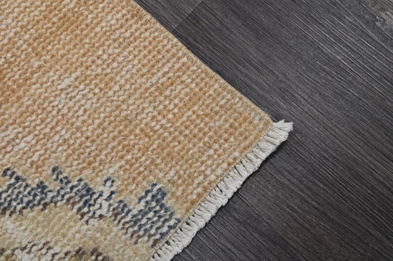 Vintage Turkish Runner Rug 2x5ft Wool Anatolian Handmade Hallway Oushak ORANGE gallery