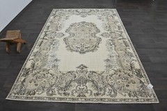 Oushak Turkish Vintage Rug 6×9 Kilim Rug Anatolian Handmade Boho Decor BEIGE