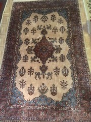 6ftx9ft Vintage Handmade Medallion Turkish Wool Rug(used Good Condition).