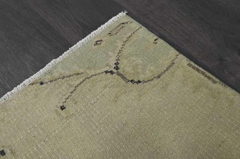 Vintage Turkish Runner Rug 2x7ft Wool Anatolian Handmade Hallway Oushak BEIGE gallery