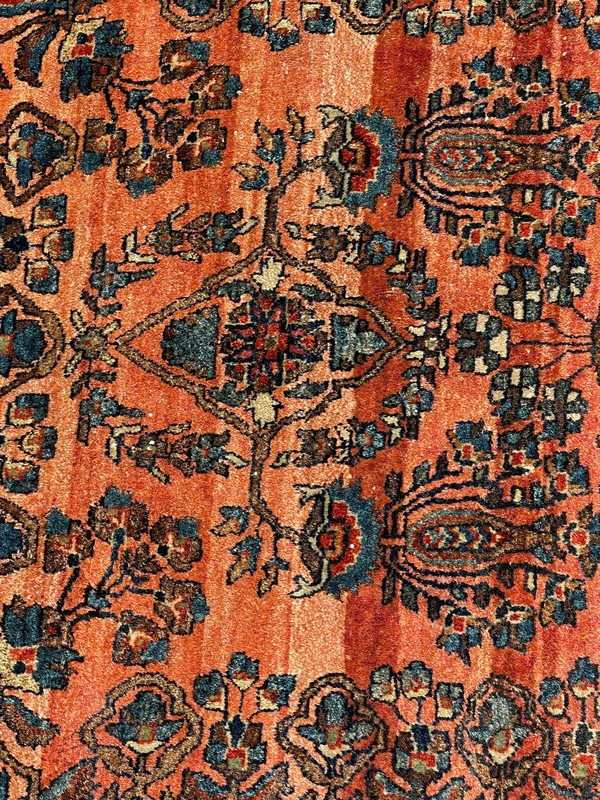 ANTIQUE AMERICAN SAROUK RUG 3'5"x5' FT CIR 1900 gallery